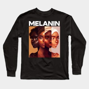 Melanin Shades Afrocentric Black Pride Long Sleeve T-Shirt